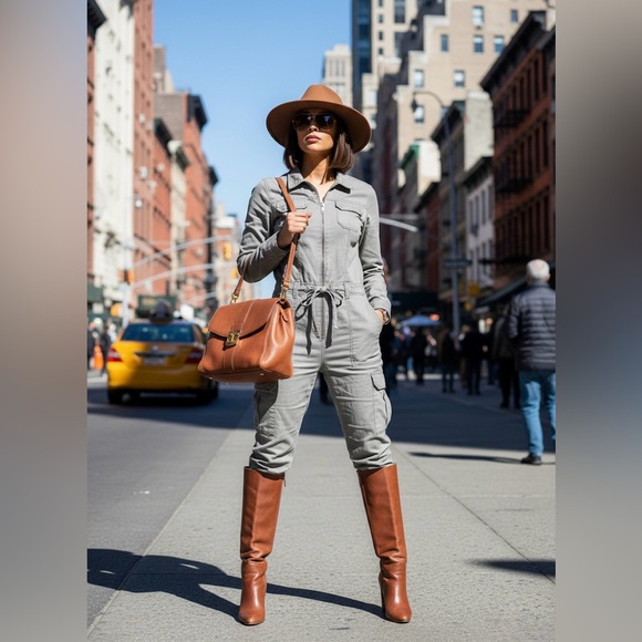 Periscope Pants - Vintage Elegant Green Women's Jumpsuit